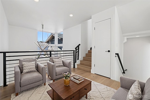 805 Taylor Ave N Unit D, Seattle, WA 98109 - living room featuring light wood-type flooring and recessed lighting