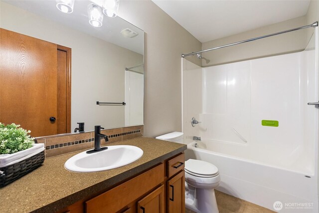 5983 Honeycutt Ct, Ferndale, WA 98248 - bathroom featuring vanity,  shower combination, and tile patterned floors