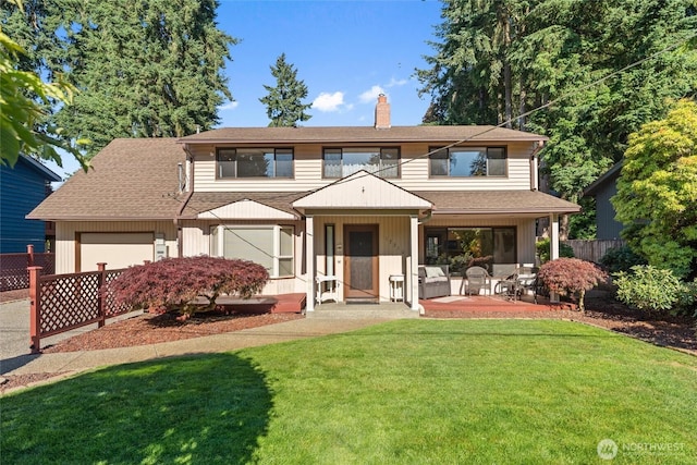 17310 Palatine Ave N, Shoreline, WA 98133 - view of front of house featuring a chimney, a garage, and roof with shingles