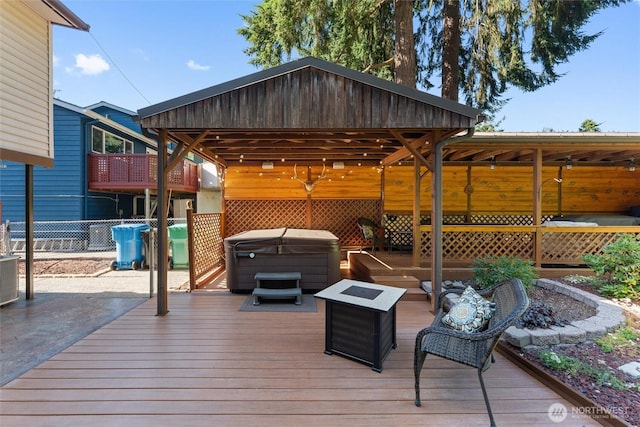 17310 Palatine Ave N, Shoreline, WA 98133 - wooden terrace with a hot tub and grilling area