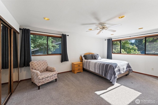 17310 Palatine Ave N, Shoreline, WA 98133 - carpeted bedroom featuring ceiling fan and a closet