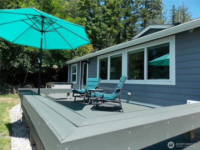 3223 Aspinwall Rd NW, Olympia, WA 98502 - wooden deck featuring view of scattered trees