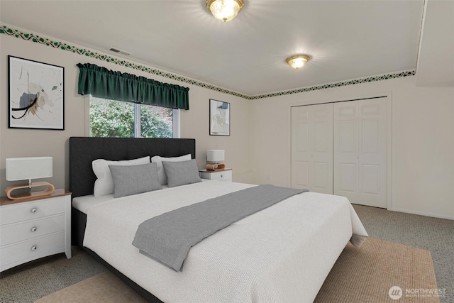 7332 156th St SE, Snohomish, WA 98296 - bedroom featuring carpet floors and a closet