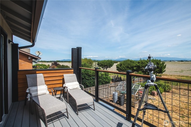 14785 Channel Dr, La Conner, WA 98257 - wooden terrace featuring a mountain view
