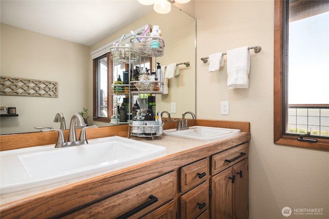 14785 Channel Dr, La Conner, WA 98257 - bathroom with double vanity and plenty of natural light