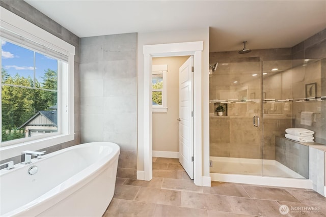 24130 145th Ave SE, Snohomish, WA 98296 - full bath with a stall shower and a freestanding tub