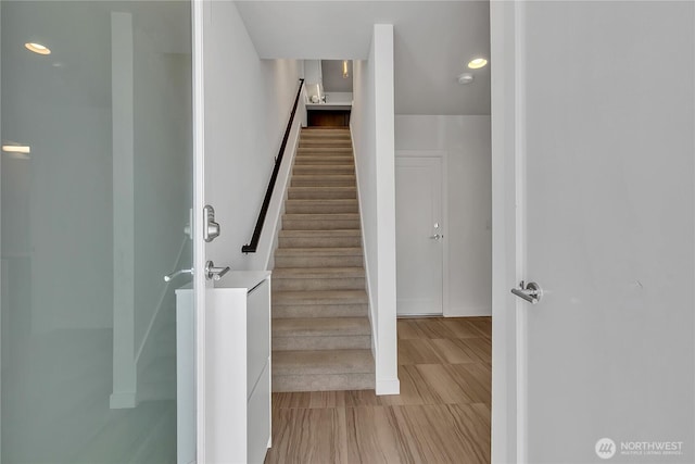 8537 22nd Pl NE, Seattle, WA 98115 - stairs featuring recessed lighting