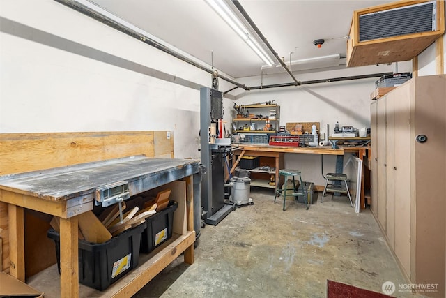 8005 Sand Point Way NE Unit A52, Seattle, WA 98115 - basement featuring a workshop area and a heating unit