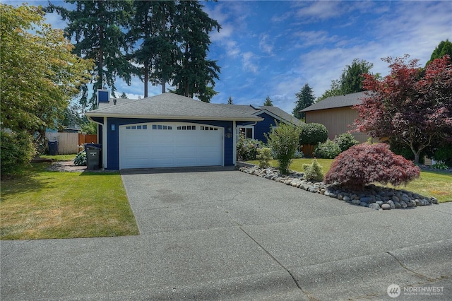 1717 SW 347th Pl, Federal Way, WA 98023 - ranch-style house with a front yard, a garage, and asphalt driveway