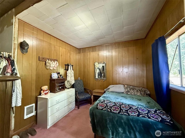 15 S Heise Rd, Elma, WA 98541 - bedroom featuring carpet flooring and wood walls