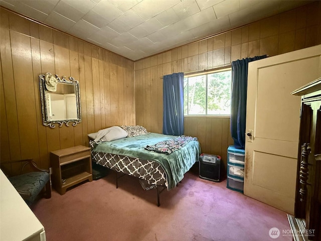 15 S Heise Rd, Elma, WA 98541 - bedroom featuring carpet flooring and wooden walls