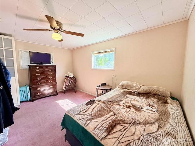 15 S Heise Rd, Elma, WA 98541 - bedroom with carpet flooring, crown molding, and a ceiling fan