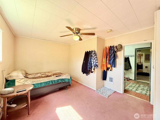15 S Heise Rd, Elma, WA 98541 - bedroom with ornamental molding, carpet floors, and ceiling fan