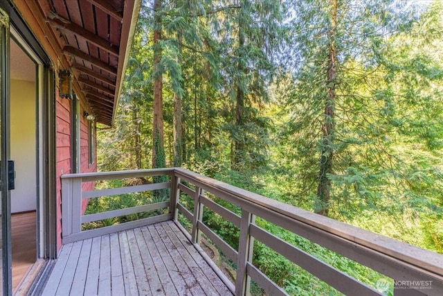 18707 25th Ave NE, Lake Forest Park, WA 98155 - wooden deck featuring a wooded view