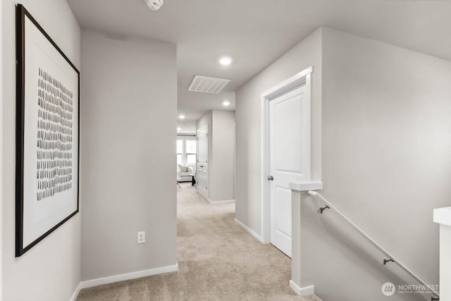 1713 Noble Ave Unit 76, Snohomish, WA 98290 - hall featuring an upstairs landing, light colored carpet, and recessed lighting