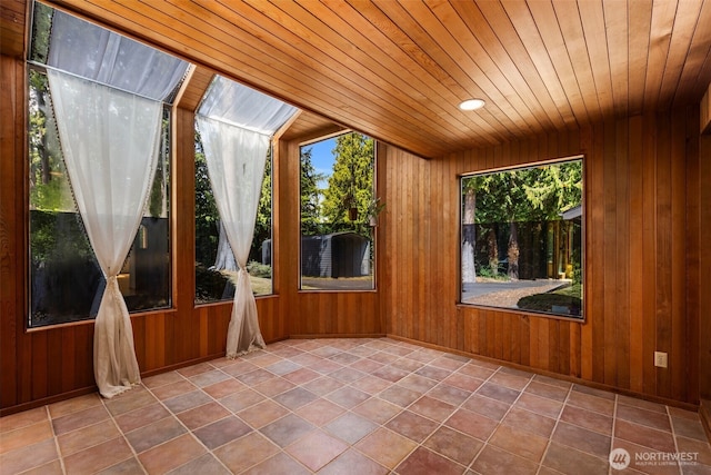 2515 87th Avenue Ct E, Edgewood, WA 98371 - unfurnished sunroom featuring wood ceiling and wood walls