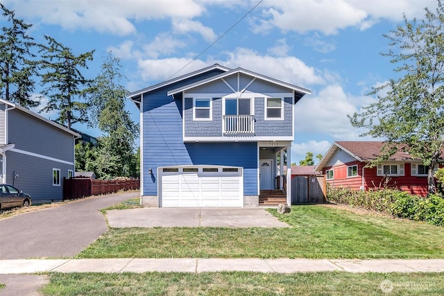 7830 A St, Tacoma, WA 98408 - view of front facade featuring driveway, a balcony, and an attached garage