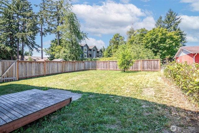 7830 A St, Tacoma, WA 98408 - fenced backyard featuring a deck and a residential view