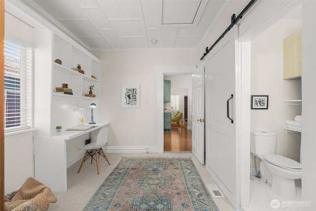 4506 46th Ave SW, Seattle, WA 98116 - home office with a barn door and plenty of natural light