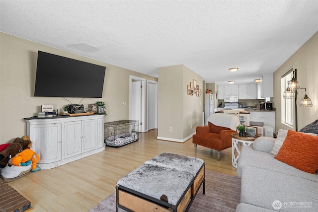 3302 W Tapps Dr E, Lake Tapps, WA 98391 - living room featuring light wood-style flooring and a textured ceiling