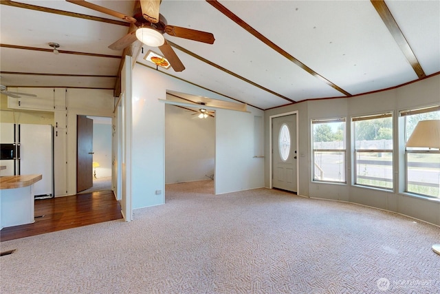 589 Criscola Ave, College Place, WA 99324 - unfurnished living room featuring ceiling fan, carpet, and healthy amount of natural light