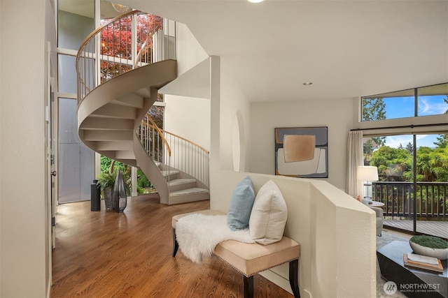 19081 11th Ave NW, Shoreline, WA 98177 - stairway with wood finished floors and recessed lighting