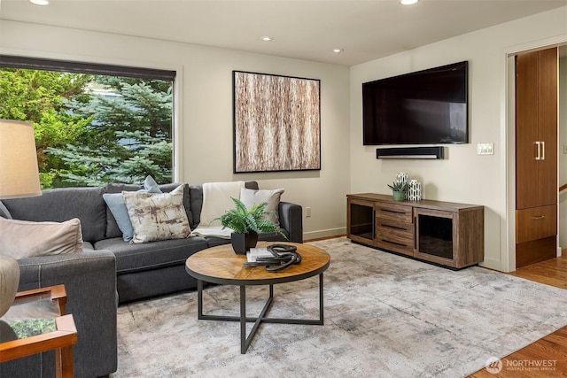 19081 11th Ave NW, Shoreline, WA 98177 - living area with wood finished floors and recessed lighting