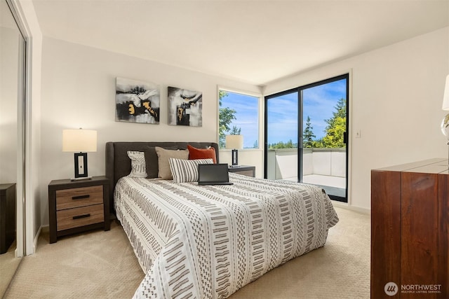 19081 11th Ave NW, Shoreline, WA 98177 - bedroom featuring light colored carpet and access to exterior