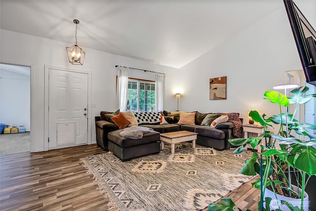 12310 Morris Rd SE, Yelm, WA 98597 - living area featuring wood finished floors and vaulted ceiling