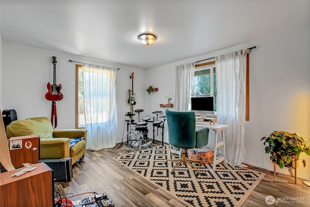 12310 Morris Rd SE, Yelm, WA 98597 - home office with healthy amount of natural light and light wood-style flooring