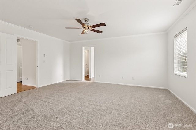 7022 Raptor Ave NE, Lacey, WA 98516 - carpeted spare room with crown molding and ceiling fan