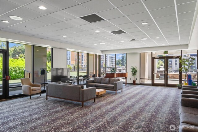 177 107th Ave NE Unit 1906, Bellevue, WA 98004 - lobby featuring a paneled ceiling and recessed lighting