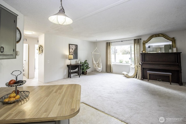 1729 154th St S, Spanaway, WA 98387 - carpeted living room with a textured ceiling