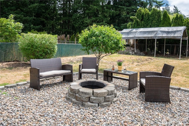 1729 154th St S, Spanaway, WA 98387 - fenced backyard featuring an outdoor fire pit and a patio