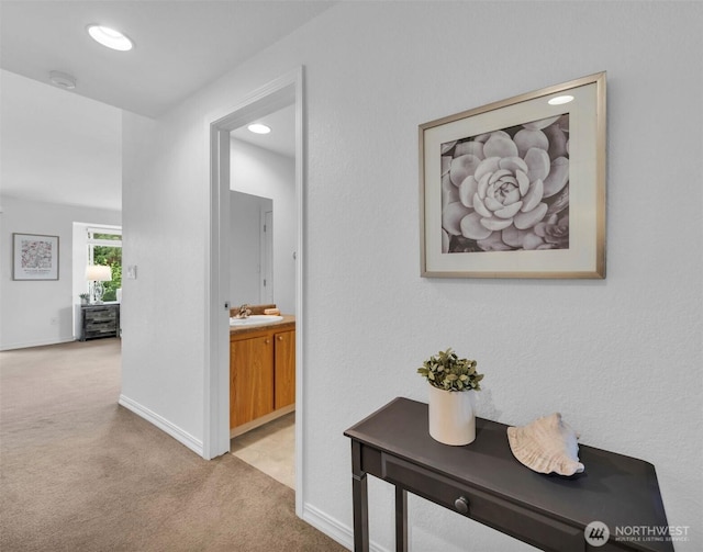 1780 W Sunn Fjord Ln Unit E306, Bremerton, WA 98312 - hallway featuring carpet and recessed lighting