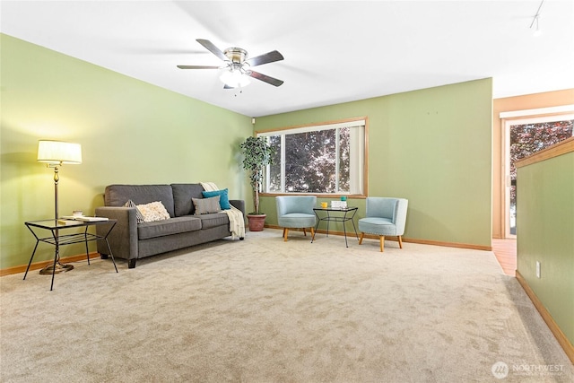 639 W Horton Way Unit 228, Bellingham, WA 98226 - living room with carpet and a ceiling fan