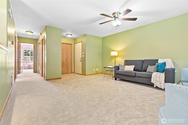 639 W Horton Way Unit 228, Bellingham, WA 98226 - living area featuring light carpet, ceiling fan, and attic access