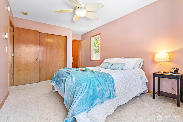 639 W Horton Way Unit 228, Bellingham, WA 98226 - bedroom featuring carpet, a closet, and ceiling fan