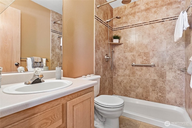 639 W Horton Way Unit 228, Bellingham, WA 98226 - full bath featuring vanity, tiled shower, and tile patterned flooring