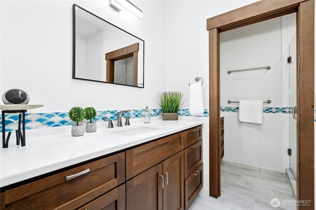 13830 Old Snohomish Monroe Rd, Snohomish, WA 98290 - bathroom with vanity and a stall shower