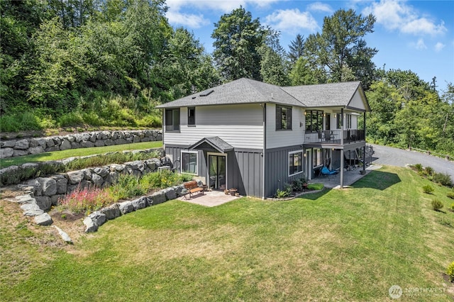 13830 Old Snohomish Monroe Rd, Snohomish, WA 98290 - back of house featuring a patio area, a yard, stairway, and a wooden deck