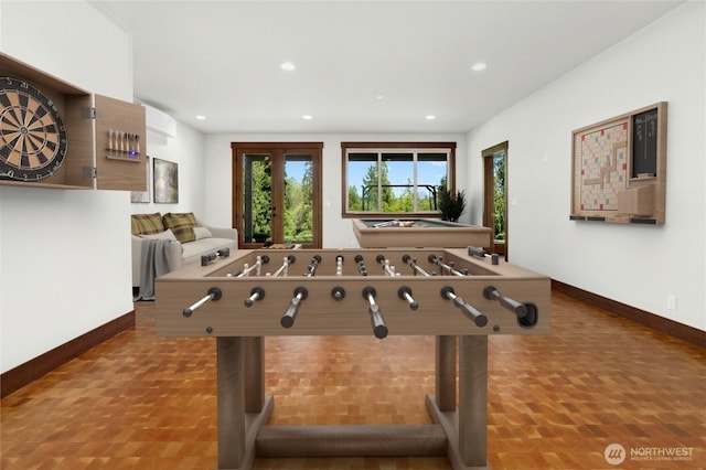 13830 Old Snohomish Monroe Rd, Snohomish, WA 98290 - game room with baseboards and recessed lighting