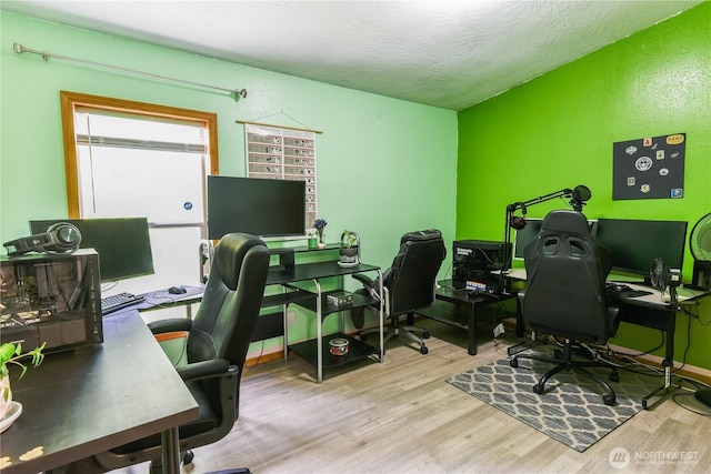 4508 36th Ct SE, Lacey, WA 98503 - home office featuring wood finished floors and a textured ceiling