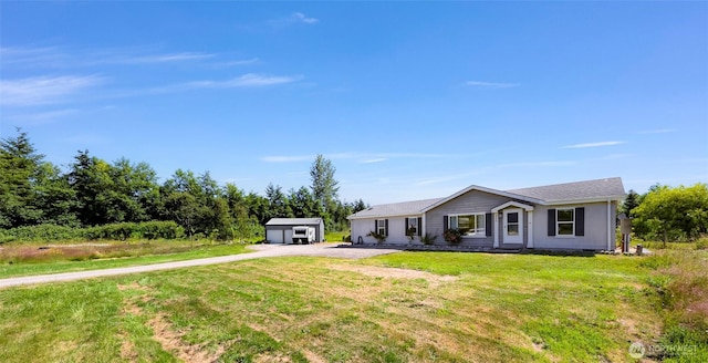 8654 Valley View Rd, Custer, WA 98240 - ranch-style home featuring a front yard and a garage