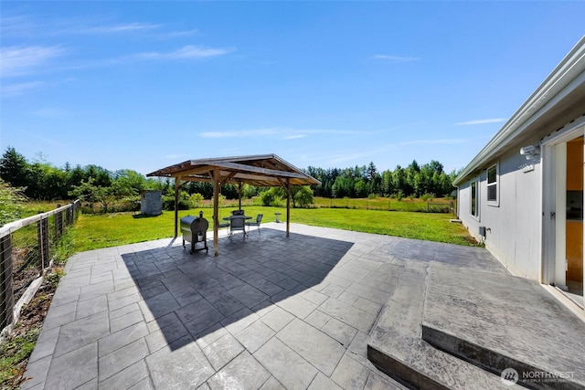 8654 Valley View Rd, Custer, WA 98240 - fenced backyard with a gazebo and a patio