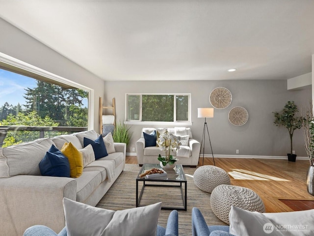 13514 3rd Ave NE, Seattle, WA 98125 - living room featuring wood finished floors and recessed lighting
