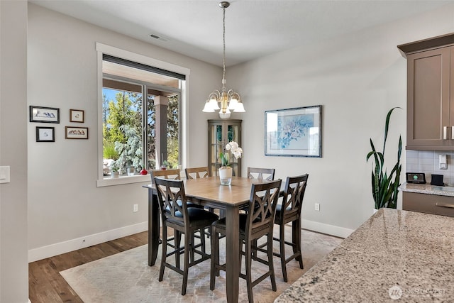 9511 W Floyd Dr, Cheney, WA 99004 - dining area featuring a chandelier and wood finished floors