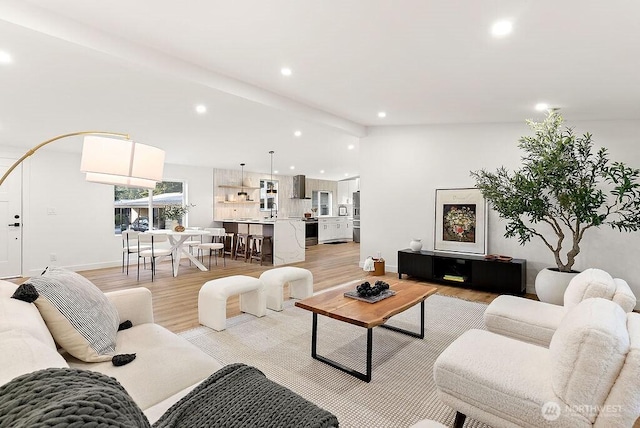 2500 S 370th Unit 227, Federal Way, WA 98003 - living area featuring light wood-style floors and recessed lighting