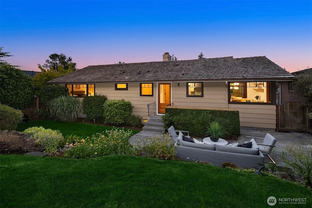 5244 Pullman Ave NE, Seattle, WA 98105 - ranch-style home featuring a yard, a chimney, and an outdoor hangout area