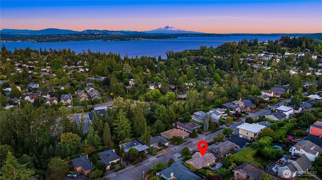 5244 Pullman Ave NE, Seattle, WA 98105 - aerial view of property's location with a water and mountain view and nearby suburban area
